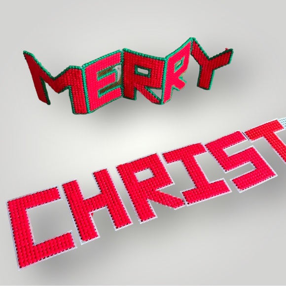 Vintage Needlepoint Plastic Canvas - Large Lot of Christmas pieces/pattern - Picture 10 of 16